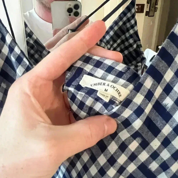 Blue and White Umber & Ochre Checkered Maxi Dress Size Medium - Picture 3 of 5